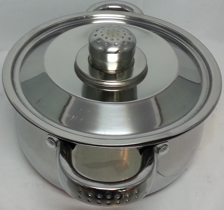 Factory direct sales of stainless steel double-bottom double-ear six-piece set strawberry soup pot, home stewing pot, all-steel lid gift pot set detail image 5