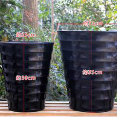 批發大號果樹散尾葵綠蘿幸福樹花盆高筒圓形螺紋加厚仿陶瓷塑料盆