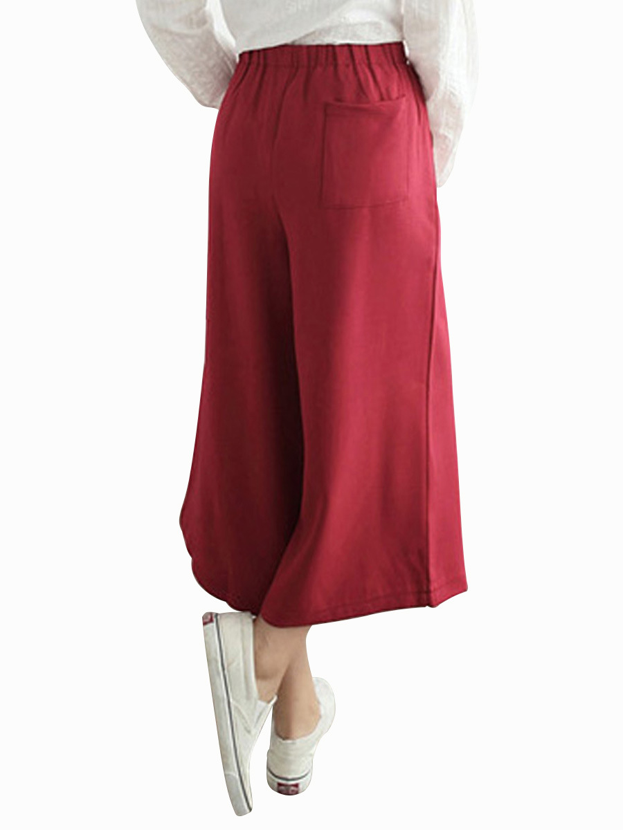 casual cropped wide-leg pants NSJR17275