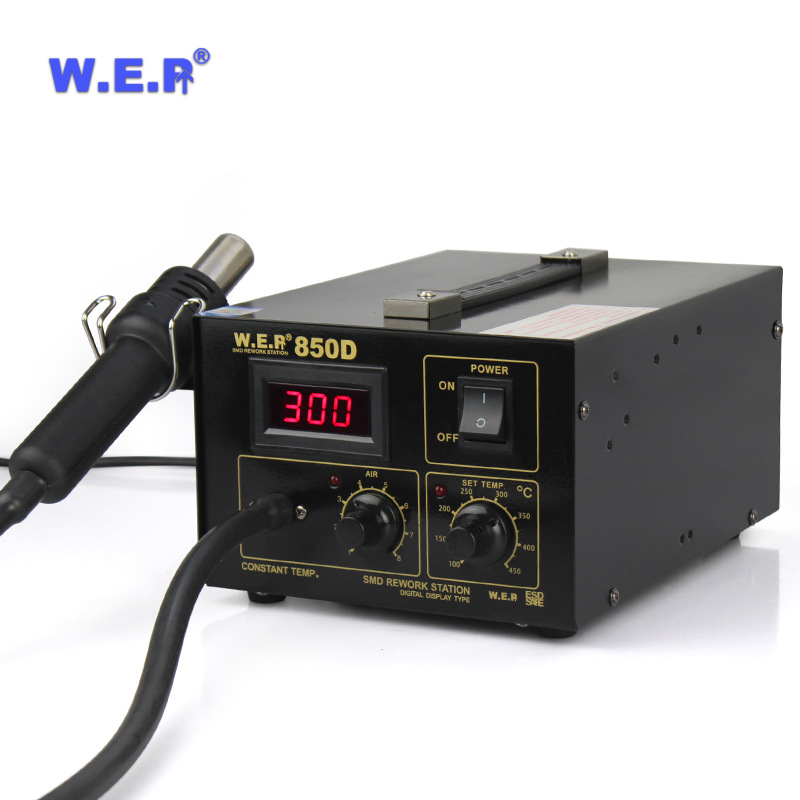 厂家直销WEP 850D数显气泵型热风拆焊台 大功率热风枪 调温热风枪