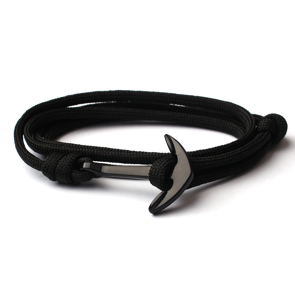 Alloy, rope Chain Material Men's Unisex Retro Bracelets Anchor Alloy Braid Handmade Men's Chain Bracelets