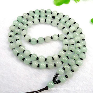 Wholesale Emerald quartz rock jade beads necklace lanyard men's and women's Jade round beads lanyard pendant lanyard Jade rope