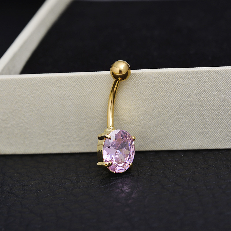 Hot Sale Medical Steel Square Round Navel Ring Belly Button Jewelry for Women detail image 7