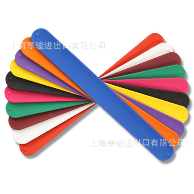 无字 光面 空白 10色 拍拍圈 啪啪手带 Silicone Slap Bracelets