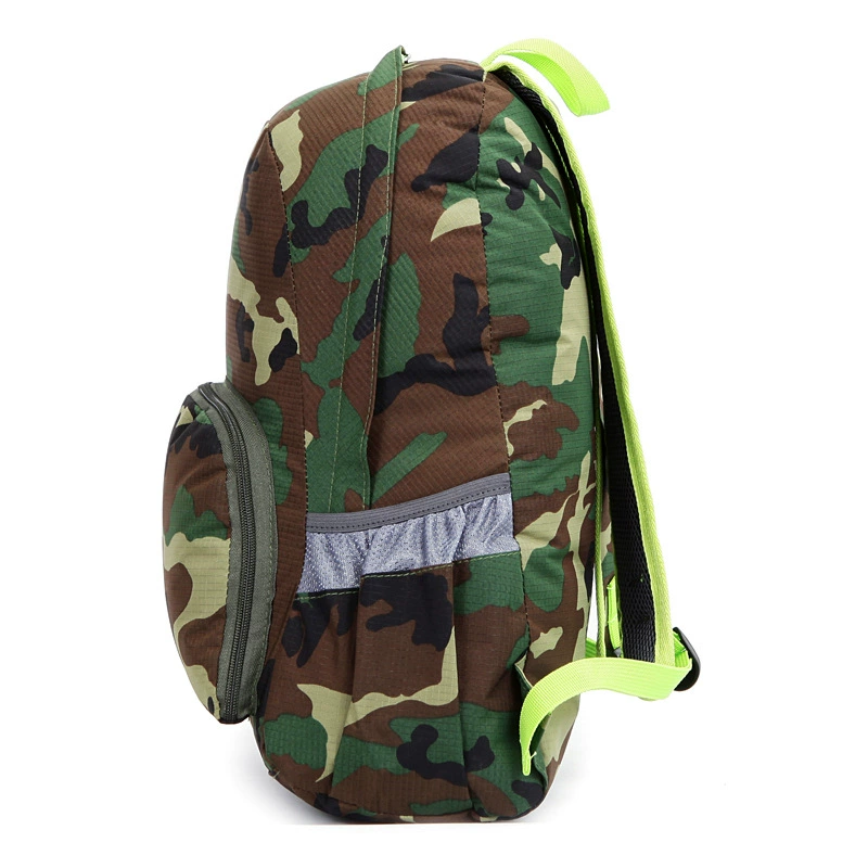 Camouflage quality backpack for traveling, worn on the shoulder