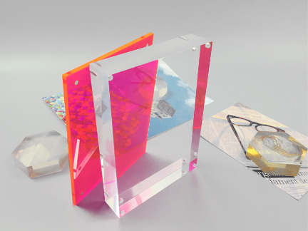 优质【火拼，拿货节】8寸水晶亚克力相框高透明荧光摆台价格牌好