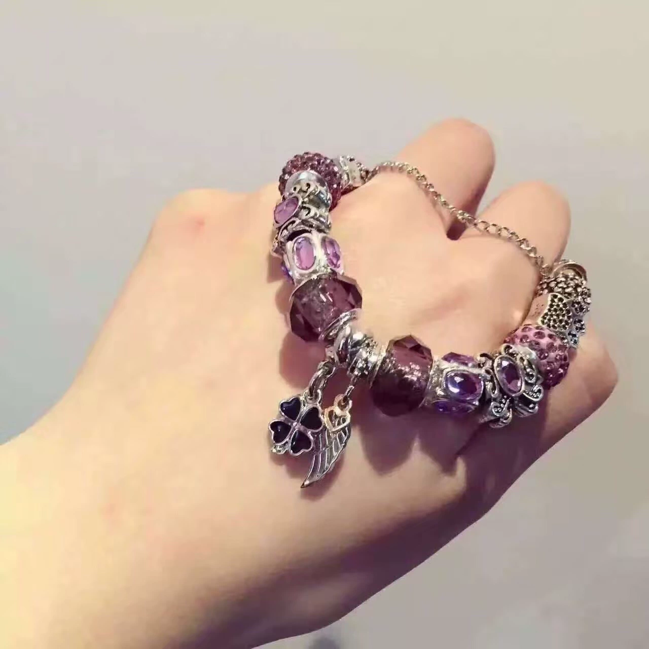 2019 Фиолетовый новый дворцовый стиль Donesty DIY модные браслеты для дам, европейский шарм