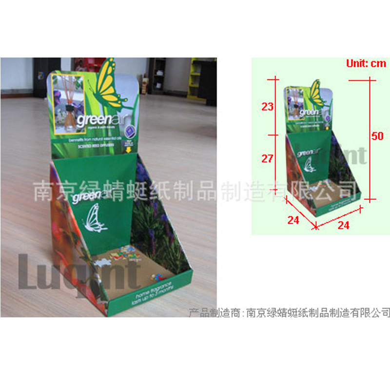 厂家直销瓦楞纸展示架 柜台式桌面展示盒 PDQ纸展示台