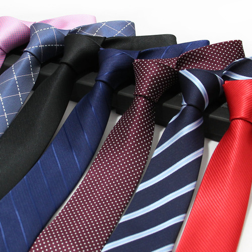 Business formal men's tie, wedding groom team tie, polyester silk striped tie 7cm manufacturer wholesale