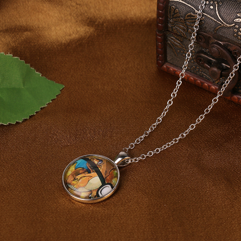 Pokemon Charizard Dragon Necklace Pendant Time Gem Colorful Chain Jewelry detail image 8