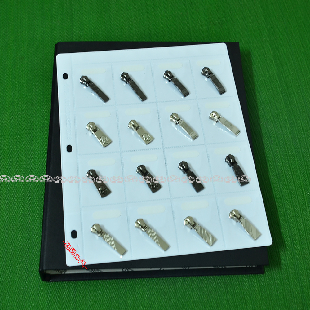 五金钮扣袋批发 环保耐用PVC白色16格拉链头样品袋 服装辅料袋