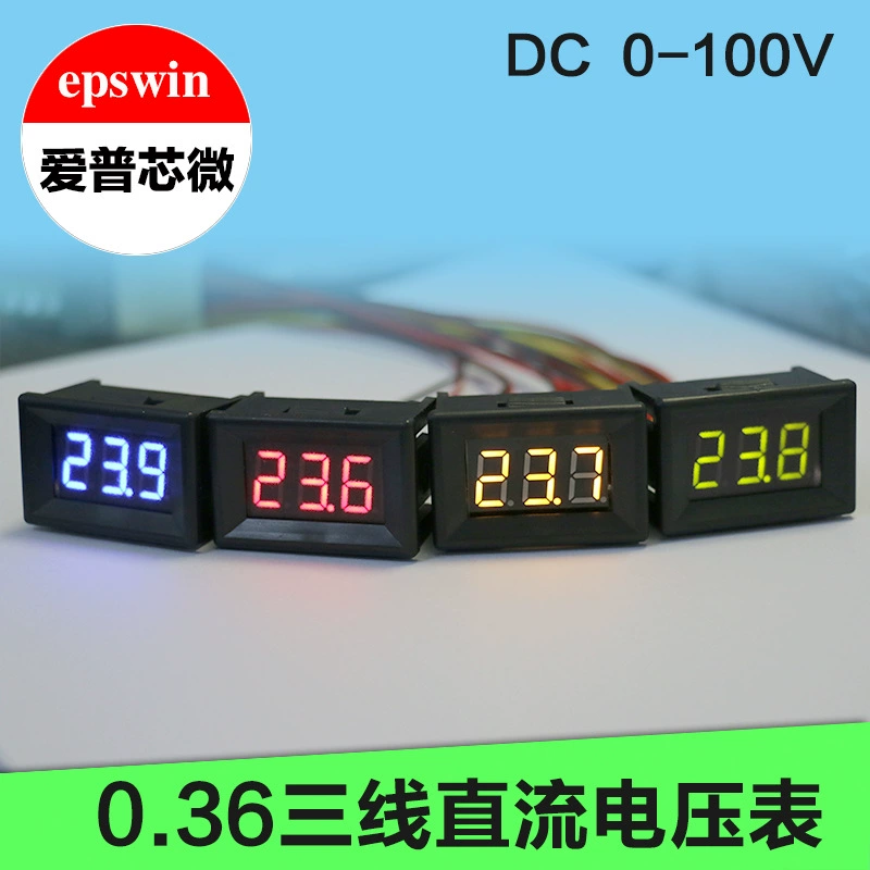 Оптовая продажа вольтметр с цифровым дисплеем 0,36 дюйма Измеритель постоянного тока с тремя проводами DC0-100V чехол для цифрового ремня напряжения
