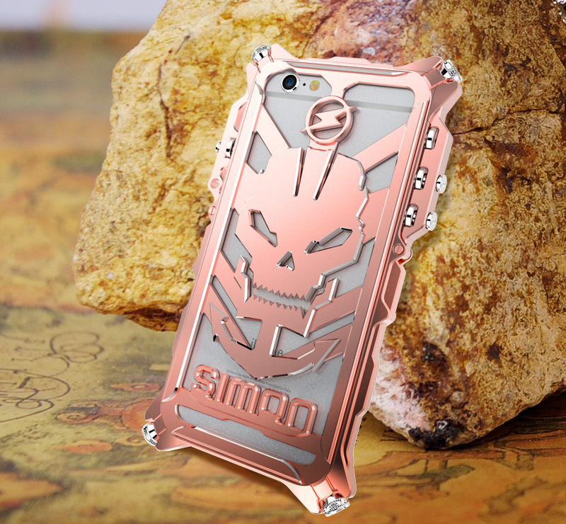 SIMON Mechanical Arm Skull Punk Premium Aluminum Metal Bumper Shockproof Case Cover for Apple iPhone 6S/6 & iPhone 6S Plus