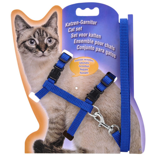 Wholesale cat rope chest strap I-shaped cat walking nylon leash cat harness pet leash