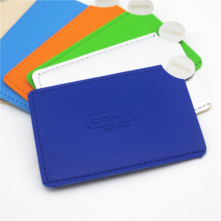 Mini espejo cosmético de acero inoxidable espejo resistente a la caída espejo portátil de dibujos animados de mano pequeño espejo logotipo imprimible