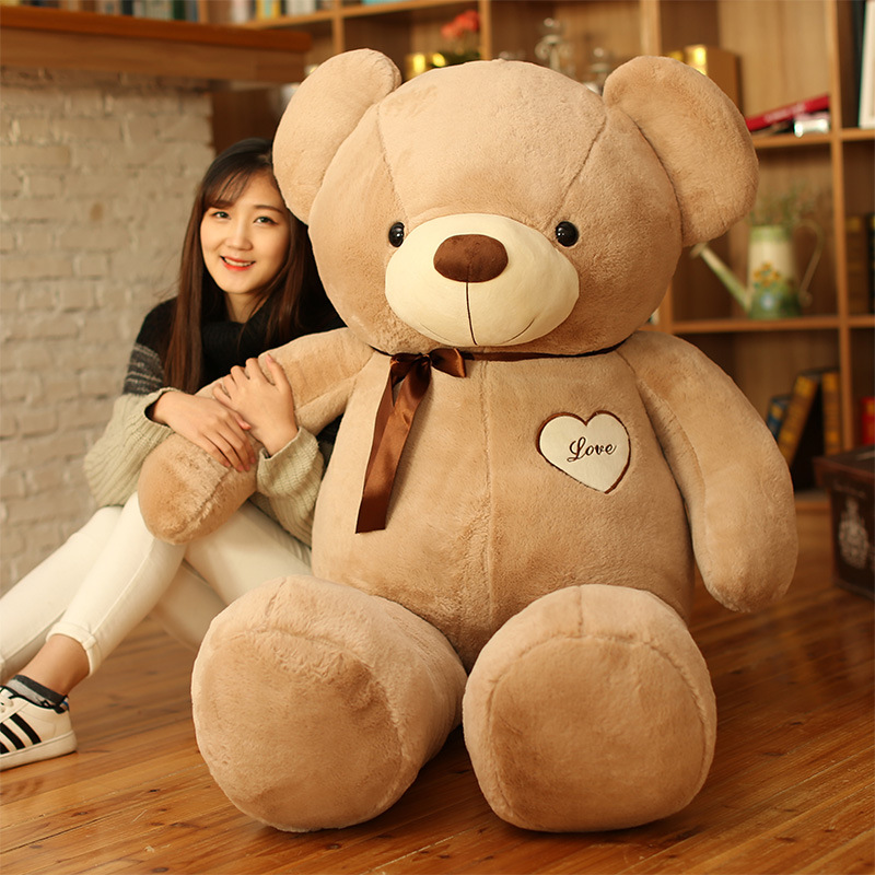 Genuine plush toy ribbon teddy bear doll...