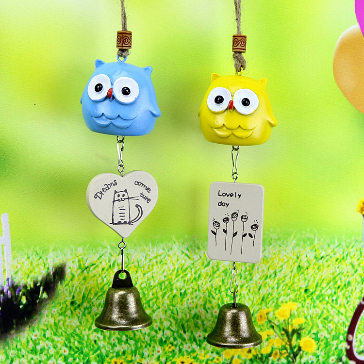 新款树脂猫头鹰风铃02