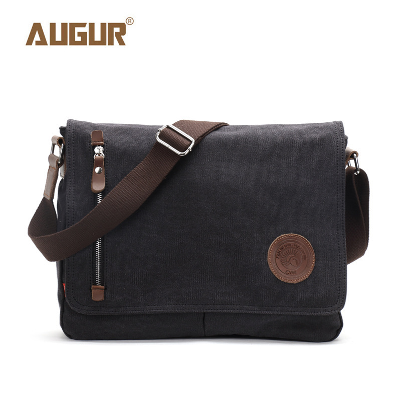 Augur New Canvas Bag Men's Bag Shoulder Bag Crossbody Bag Cross-Border Supply Korean Style Casual Student Bag