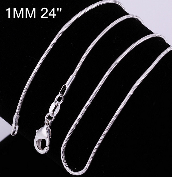Collana a catena snake in argento sterling elegante_voghion.com