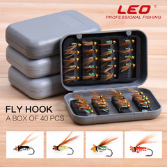 26449 LEO【40 Packs of Artificial Fly Fishing Hooks】Fly Fishing Insect Hooks Fishing Tackle Wholesale