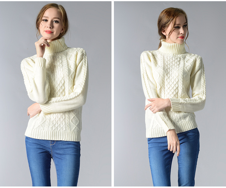 solid color long-sleeved turtleneck sweater NSYH22093