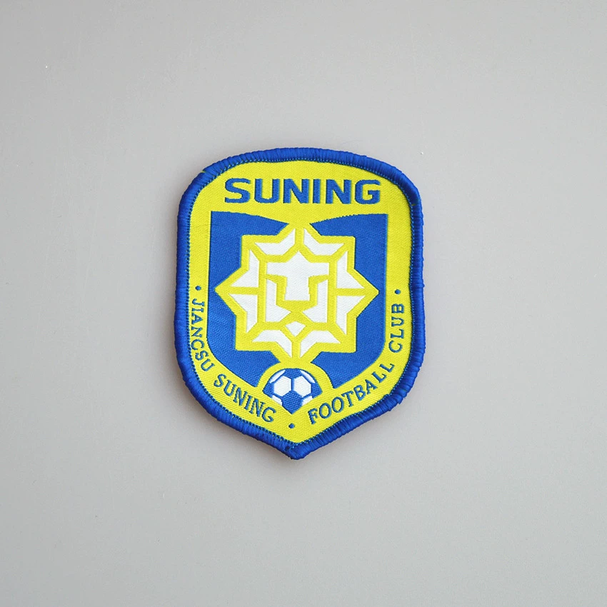 Dongguan manufacturer weaving school seal laser back glue stickers cartoon -toys weaving cloth marker weaving