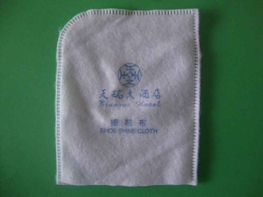 Гостиничные принадлежности белая ткань для чистки обуви гостиничная ткань для чистки обуви одноразовая ткань для чистки обуви оптом Нетканая ткань для чистки обуви