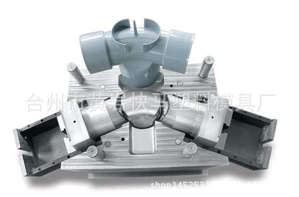 厂家制造塑料PVC排水管注塑模具 塑料接头 90度弯头塑胶精密模具