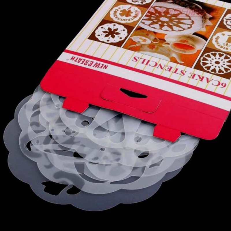 优质 白色6件套喷花模 蛋糕喷花模 印花模 糖粉筛 西点装饰