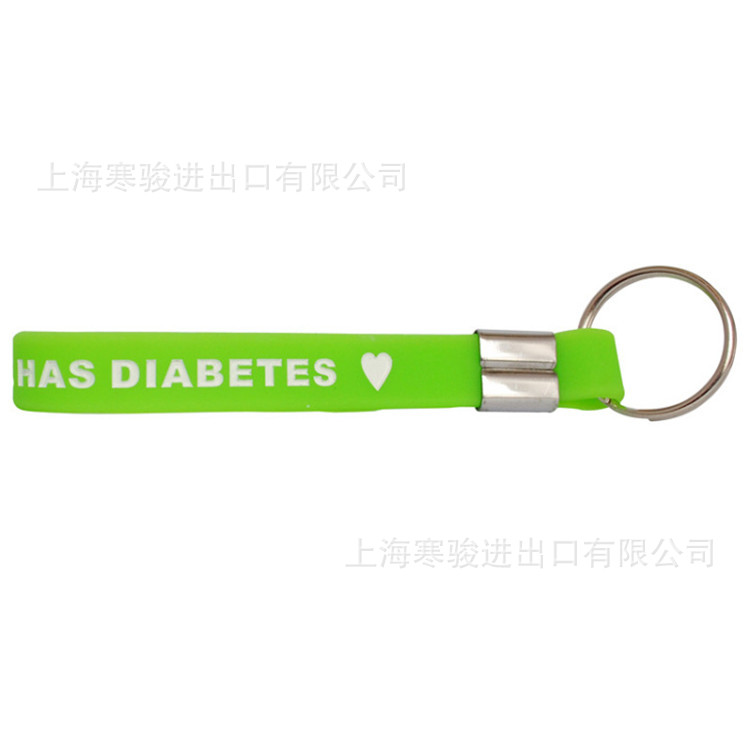 someone i love has diabetes 硅胶手环钥匙扣 绿色 手腕带