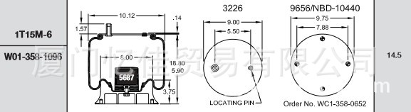 FIRESTONE气动隔振器 W01-358-1096 气囊 空气弹簧 气动隔振器