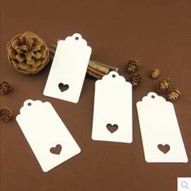 镂空爱心花头方形白纸卡纸卡烘焙挂件DIY留言卡片书签