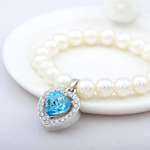 熱賣新款 韓版珍珠奧地利水晶手鏈 芳菲 高檔飾品廠家直銷 代發