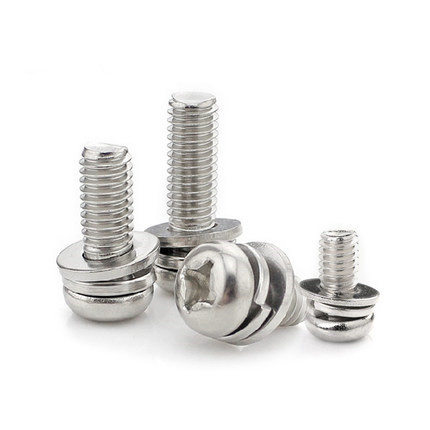304不锈钢圆头十字三组合螺丝盘头螺钉 M3*14x16x50 M4 M5