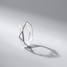 幾何鍍銀戒指女指環鍍925純銀日韓國個性潮人簡約學生創意歐美飾