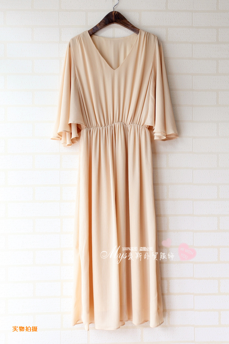 【女神連衣裙OP】韓版*超垂墜感~超長裙飛袖設計