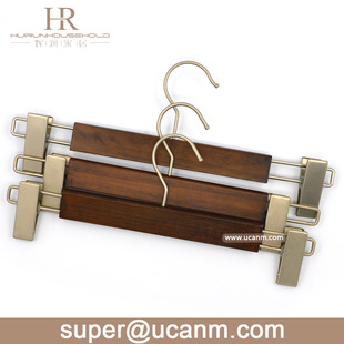 Solid wood pants rack non-slip pants clip with clip pants thickened wooden pants clip wardrobe hanging pants LOGO customization