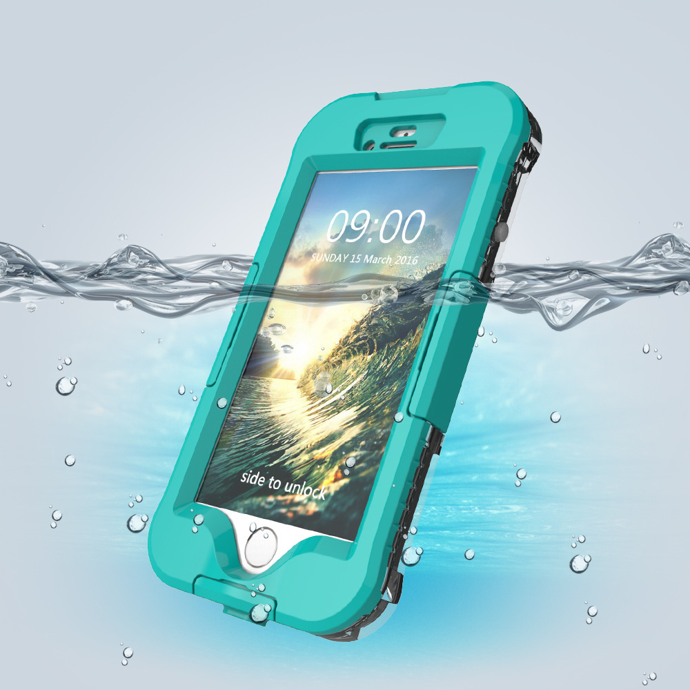 FOR iphone8/7/6按健版手機防水殼 帶指紋識別功能 PET觸屏防水