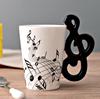 Music ceramics, cup, guitar, musical instruments with glass, coffee enamel