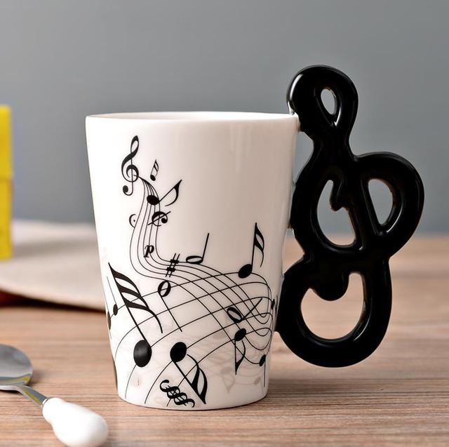 Âm nhạc cốc cốc cốc gốm sáng tạo cốc cà phê guitar điện nhạc cụ sứ hộp quà tặng men tinh tế Hộp quà