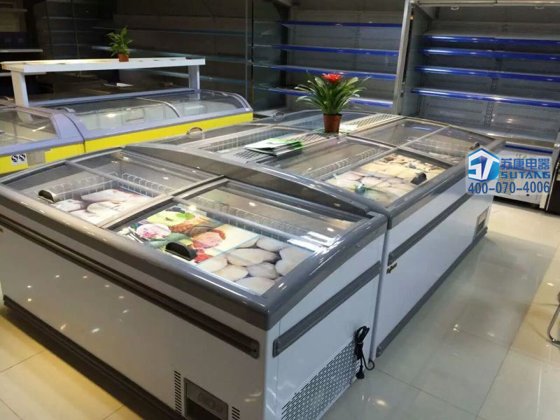 商用冷冻组合岛柜低能耗冷冻柜保鲜展示柜超市卧式组合无霜冷冻柜-阿里巴巴