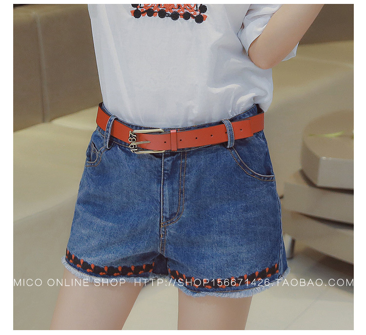 送腰帶牛仔短褲_12