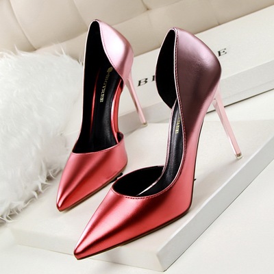 638-1 the European and American fashion high heel with shallow mouth pointed sexy nightclub show