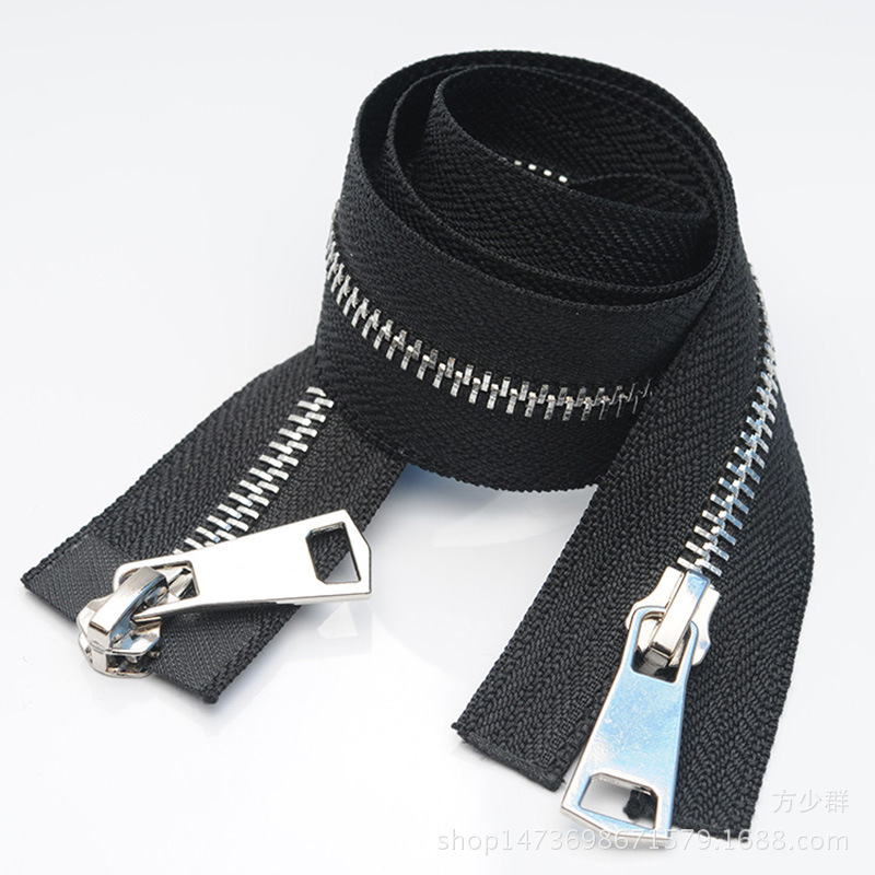 5号白金上下拉链金属拉链 高档羽绒服拉锁铁齿夹克皮衣拉链