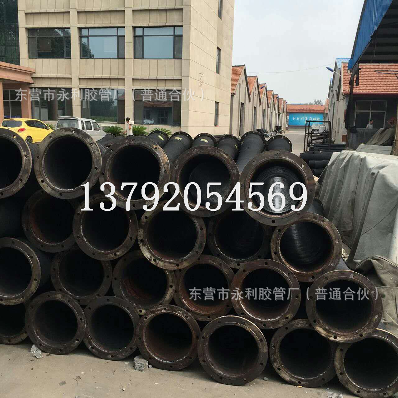 黑色耐磨卸灰橡胶管大口径耐磨抽沙橡胶管高压输水法兰胶管