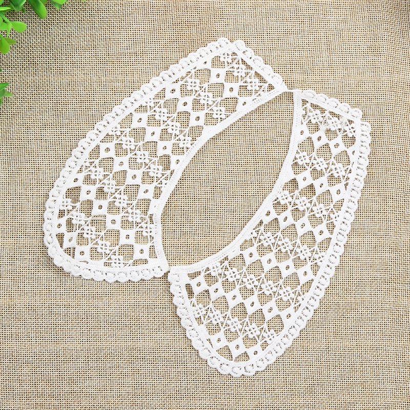 新款镂空DIY配件对领蕾丝花边牛奶丝假领子儿童服装辅料厂家 批发