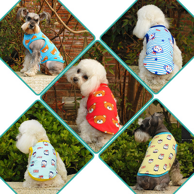 clothes Manufactor new pattern Pets clothing Pet clothes wholesale Cotton Cartoon Printed Vest