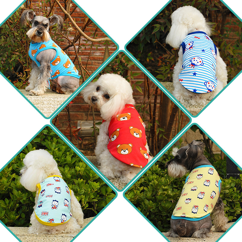 clothes Manufactor new pattern Pets clothing Pet clothes wholesale Cotton Cartoon Printed Vest