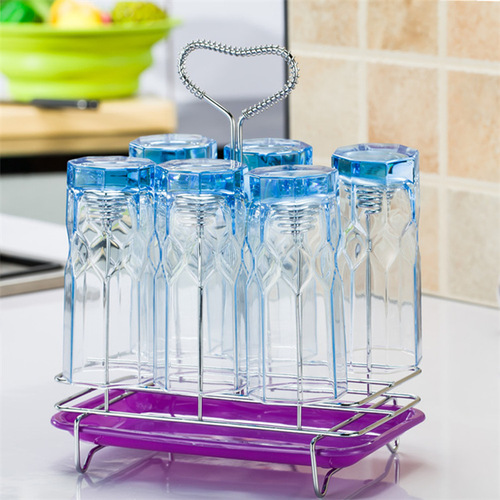 Wholesale cup holder water cup upside down cup holder kitchen supplies six cup holder drain cup holder hotel bar KTV wine glass holder