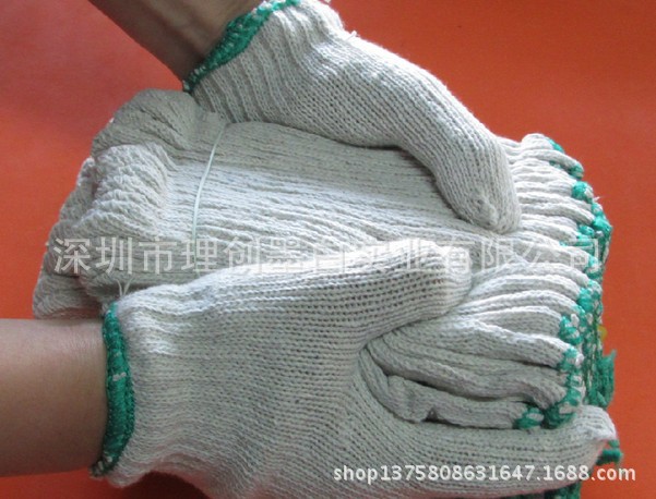 500克纱手套 棉线手套 白色作业手套劳保手套 无尘防冰防护手套6